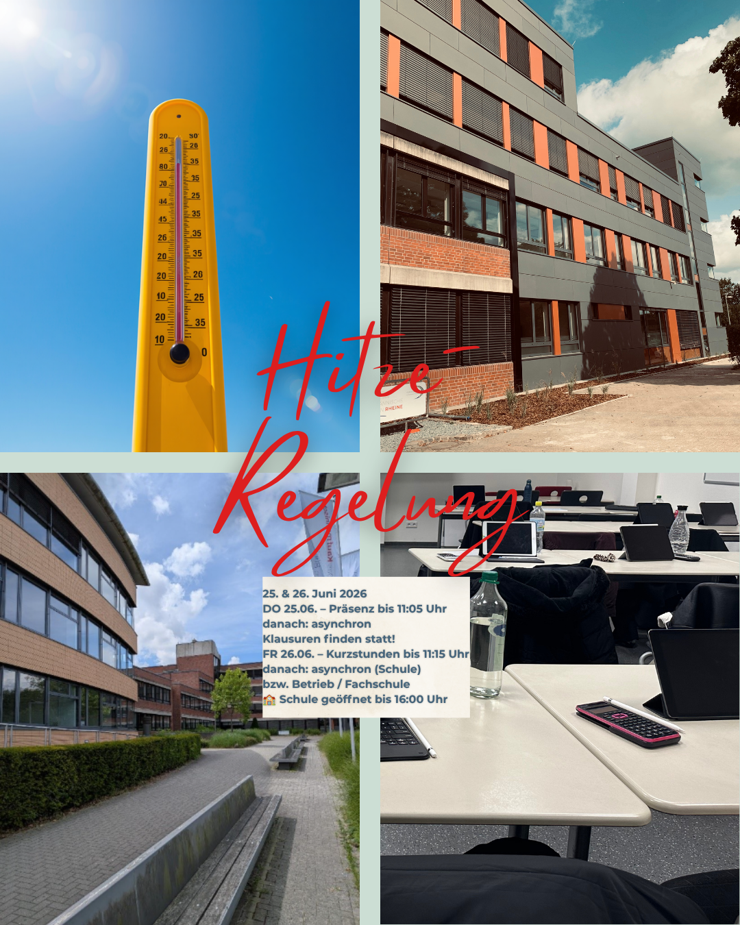 Hitzebedingter Unterricht 25–26.06.2026 Zeitplan & Klausuren